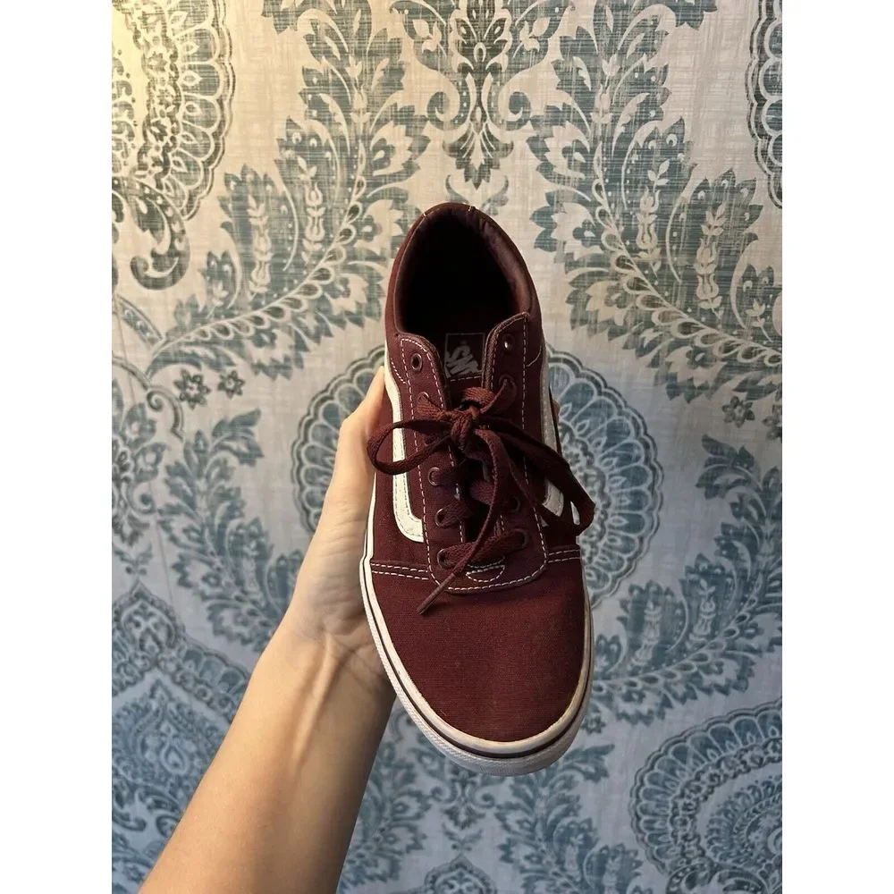 Vans Old Skool Sk8 Low Ward Canvas Burgundy Youth Size 4 Kids Skate See Pic - Picture 2 of 11